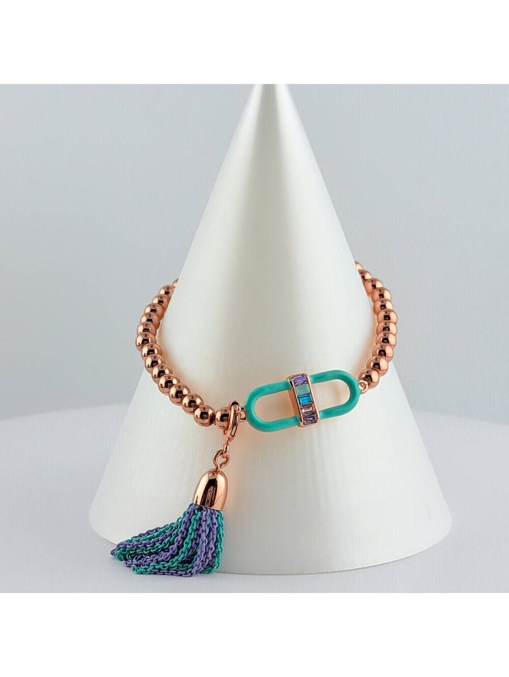 Bomb Party Single Stack Bracelet - on Rose Gold #3